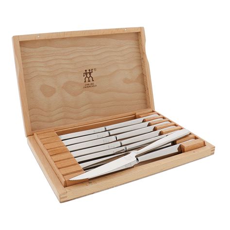 zwilling 8-piece stainless steel steak knife set in presentation box|henckels 8 piece steak knives.